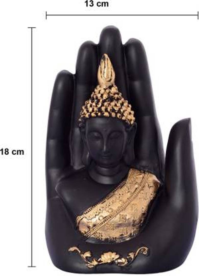 Palm Buddha Statue Decorative Showpiece - 18 cm